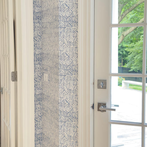 Elegant and unique High quality Indigo blue jayney eco- friendly wallpaper on accent wall by Kerri Rosenthal - designer wall paper