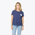 Suke short sleeve indigo blue tee with white imperfect drippy heart graphic tees - cute t-shirts by Kerri Rosenthal