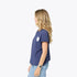 short sleeve indigo blue tee with white imperfect drippy heart graphic tees - cute t-shirts by Kerri Rosenthal