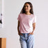 short sleeve mauve pink tee with white imperfect drippy heart graphic tees - cute t-shirts by Kerri Rosenthal