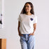 short sleeve white tee with navy imperfect drippy heart graphic tees - Cute t-shirts by Kerri Rosenthal