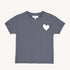 The Suke Tee Contrast Imperfect Heart carbon charcoal grey tee shirt with white heart - cute designer fashion tees by Kerri Rosenthal