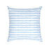 Bibliotheque white ground with blue stripe cute decorative square throw pillow by Kerri Rosenthal