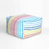 Vibrant colorful Bibliotheque rainbow multi stripe floor block ottoman - Home Decor by Kerri Rosenthal