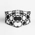 Black white Yin + Yang Oyster Linen Fabric Soft Floor Block Ottoman by Kerri Rosenthal