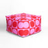 Red hot pink Yin + Yang Oyster Linen Fabric Soft Floor Block Ottoman by Kerri Rosenthal
