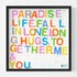 Paradise Life Original colorful word coastal decor black framed wall art print by Kerri Rosenthal