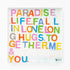 Paradise Life Original colorful word plexi mount frameless wall art print by Kerri Rosenthal