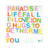 Colorful Paradise Life Original Art Print Wall Word Art Framed Artwork by Kerri Rosenthal - Unique artwork for living room wall decor