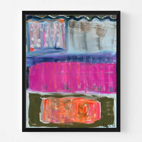 Life In Progress Colorful Art Print Artwork by Kerri Rosenthal for living room wall decor