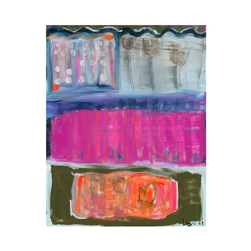 Life In Progress Colorful Art Print Artwork by Kerri Rosenthal for living room wall decor