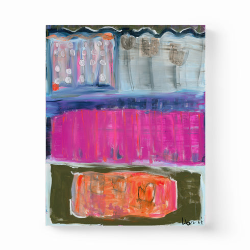 Life In Progress Colorful Art Print Artwork by Kerri Rosenthal for living room wall decor