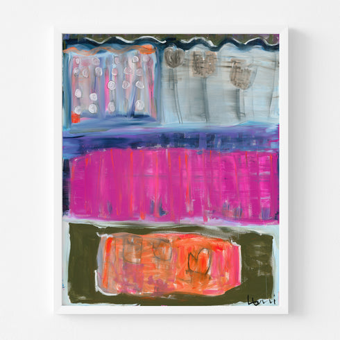 Life In Progress Colorful Art Print Artwork by Kerri Rosenthal for living room wall decor