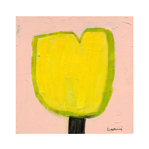 Lemon Tulip Original Painting inspired home interiors for modern living spaces by Kerri Rosenthal.