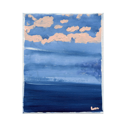 Mykonos Morning indigo blue art print by Kerri Rosenthal - Unique artwork for living room wall decor