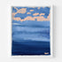 Mykonos Morning indigo blue art print by Kerri Rosenthal - Unique artwork for living room wall decor