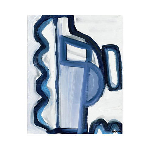 My Mykonos 1 Indigo blue art print by Kerri Rosenthal - Unique artwork for living room wall decor