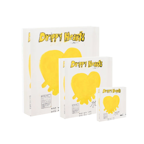 Just Add Love Block of Love by Kerri Rosenthal. Blocks of Love are signed, mini editions of Kerri Rosenthal's artwork mounted on 3/4" plexiglass acrylic block.