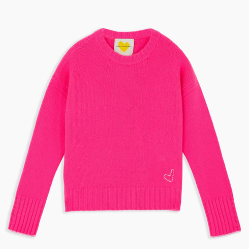Neon hot pink cashmere long sleeve sweater "It's just a blip" - Sweaters by Kerri Rosenthal