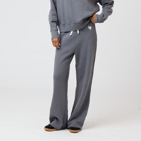 Grey cotton fleece women's sweat pant - cute comfy sweatpants by Kerri Rosenthal