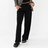 Comfy black wide-leg trouser pants for women in stretch ponte knit by Kerri Rosenthal