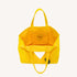 Bright sunshine yellow imperfect heart cotton canvas tote bag by Kerri Rosenthal
