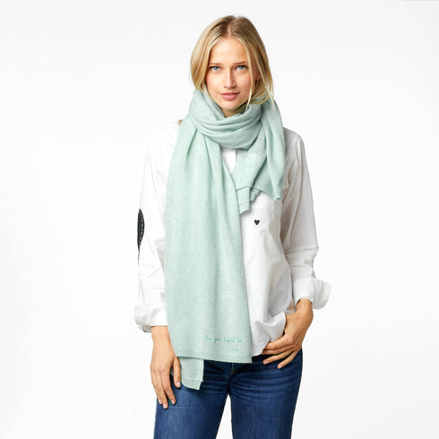 KR 100% featherweight cashmere wrap scarf aqua light blue - designer fashion wraps scarves by Kerri Rosenthal