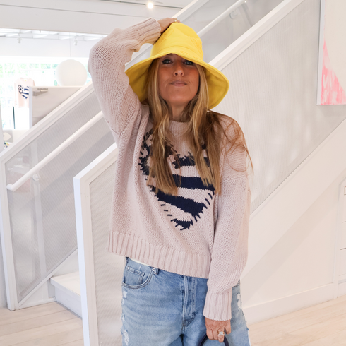Stylish sunshine yellow sunny daze cotton bucket hat big brim and embroidered details - cute designer bucket caps hats by Kerri Rosenthal