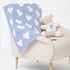 Baby Blanket Imperfect Heart blue sweater soft cotton cashmere blend throw blanket - blankets by Kerri Rosenthal