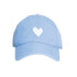 KR Embroidered light blue cap hat with white heart 100% cotton - Cute baseball caps by Kerri Rosenthal
