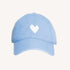 KR Embroidered light blue cap hat with white heart 100% cotton - Cute baseball caps by Kerri Rosenthal