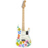 Colorful multi oopsie daisy Fender stratocasters guitar artwork by Kerri Rosenthal