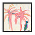 Parrot Party 1 Art Print in Black wood frame Original Coastal Artwork Pink Palm Trees by Kerri Rosenthal