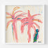 Parrot Party 1 Art Print Original Coastal White wood framed Artwork Pink Palm Trees by Kerri Rosenthal