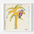 Parrot Party 4 wall art print one of four. Yellow palm tree with colorful parrot an original modern abstract contemporary artwork piece - coastal decor by Kerri Rosenthal