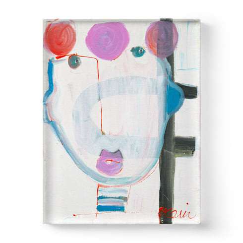 Tiki Toni frameless plexi mount Wall Art Print - Modern abstract face original artwork by Kerri Rosenthal