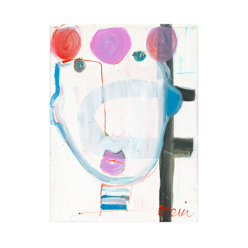 Tiki Toni archival paper Art Print - Modern abstract face original artwork by Kerri Rosenthal