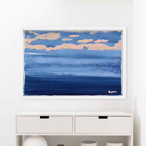 Mykonos Morning Horizontal Art Print inspired home interiors for modern living spaces by Kerri Rosenthal