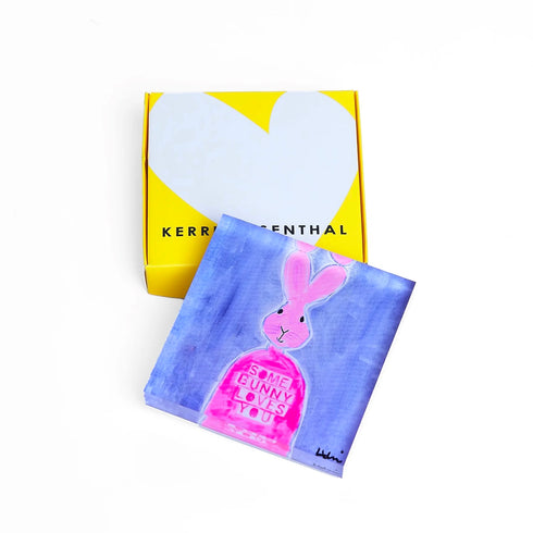Multi Some Bunny Loves You Block of Love are signed, mini editions of Kerri Rosenthal's artwork mounted on 3/4" plexiglass by Kerri Rosenthal
