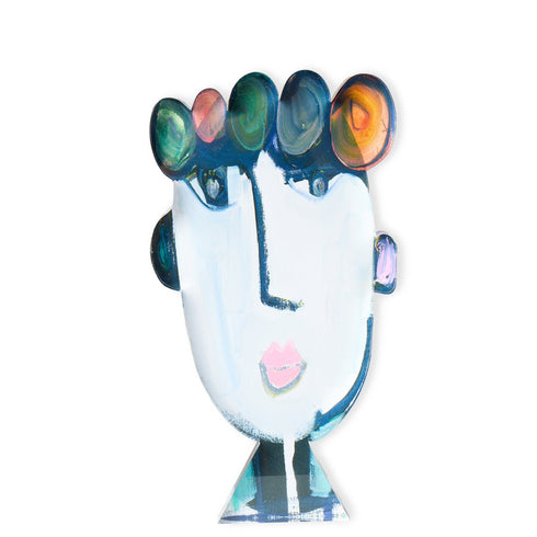 Modern art sculpture bright cute designer home decor - Tiki Tina Rock of Love by Kerri Rosenthal