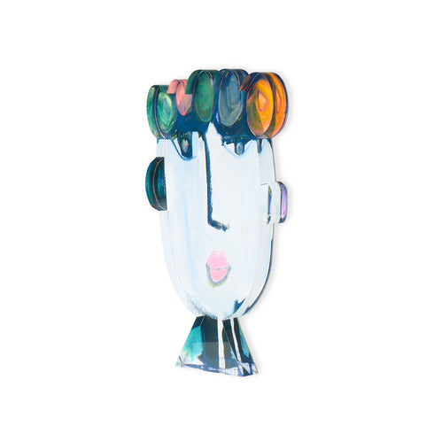 Modern art sculpture bright cute designer home decor - Tiki Tina Rock of Love by Kerri Rosenthal