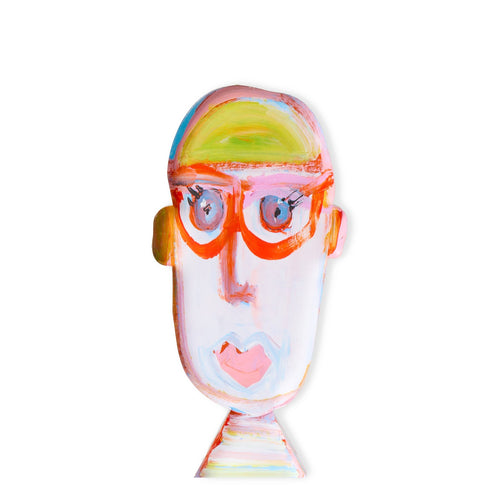 vibrant colorful face Chic In Capri Rock of Love acrylic sculpture home decor