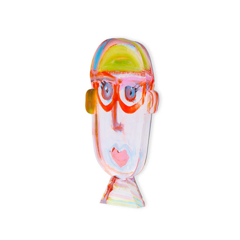 vibrant colorful face Chic In Capri Rock of Love acrylic sculpture home decor