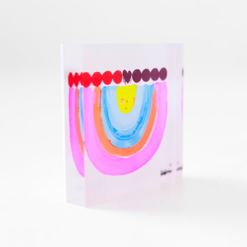 Happy Hanukkah Block of Love by Kerri Rosenthal - a signed, mini edition of her artwork, on acrylic plexiglass. Perfect gift under $100 for holiday decor