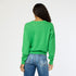 Frenchy cashmere v-neck patchwork pullover grass green sweater - Cute designer cashmere women's sweaters by Kerri Rosenthal