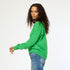 Frenchy cashmere v-neck patchwork pullover grass green sweater - Cute designer cashmere women's sweaters by Kerri Rosenthal