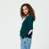Emerald green cashmere sweater. With Light Pink Heart elbow patch - Cute designer sweaters by Kerri Rosenthal