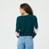 Emerald green cashmere sweater. With Light Pink Heart elbow patch - Cute designer sweaters by Kerri Rosenthal