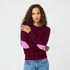 Maroon cashmere sweater. With Pink Heart elbow patch - Cute designer sweaters by Kerri Rosenthal