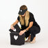 Black KR Imperfect white heart visor hat 100% performance poly with make-up tolietry bags - Cute women's baseball visor cap hats and bags by Kerri Rosenthal